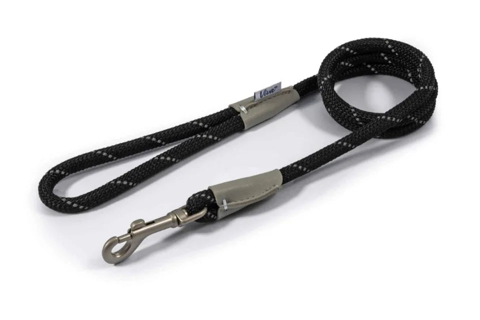 Ancol® Reflective Dog Lead in Black 107cmx1.0cm
