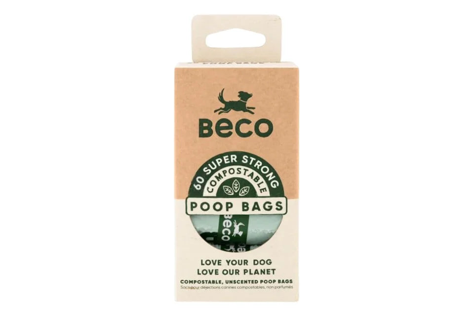 Beco Compostable Poop Bags - Unscented - 60 Bags