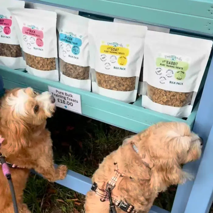 Dogs with Pure Bulk Training Treats