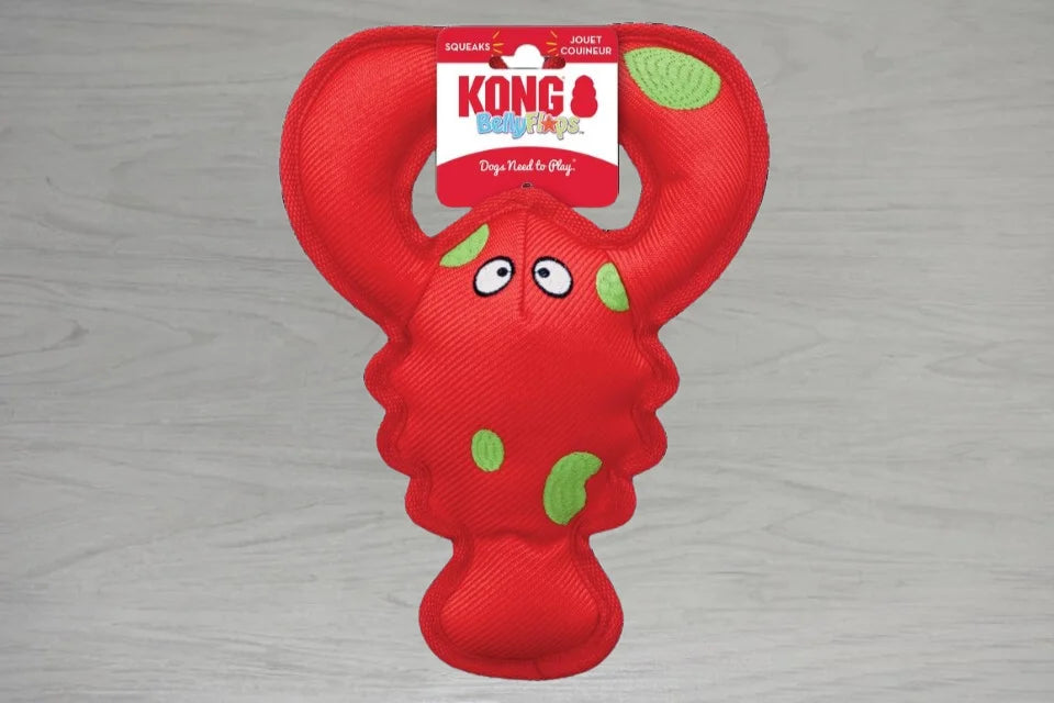 KONG Belly Flop Dog Toys - Lobster