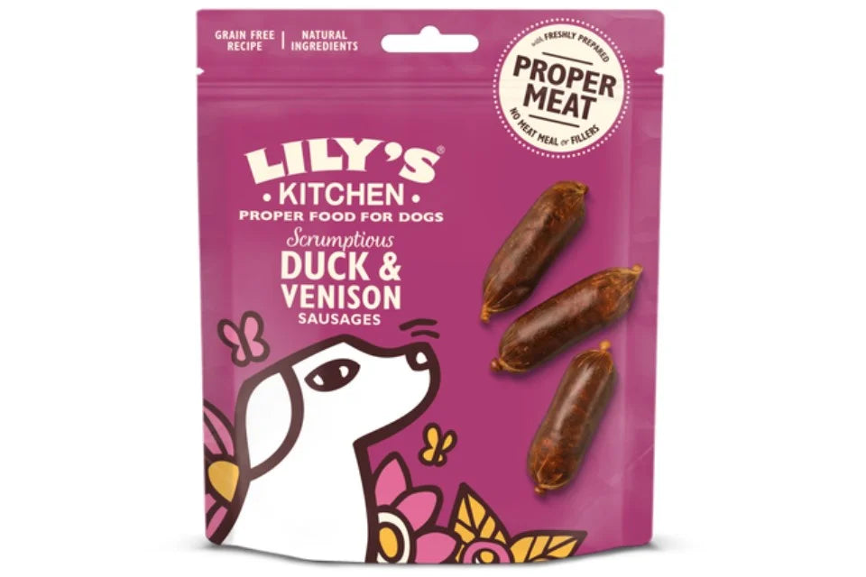 Lily's Kitchen Scrumptious Duck & Venison Sausages for Dogs 70g