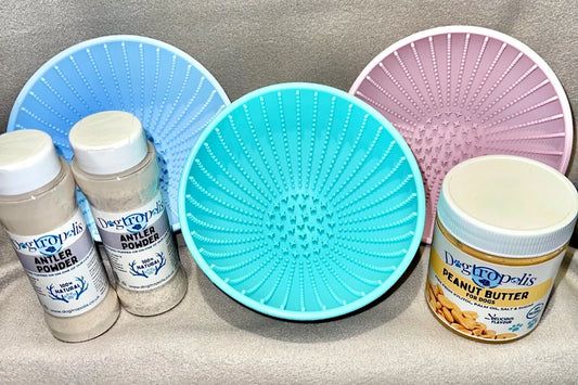 Dogtropolis Lick Bowl, Antler Powder & Peanut Butter Bundle