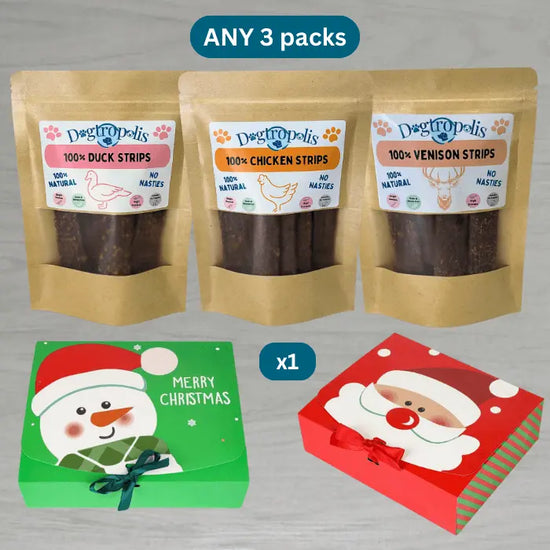 Any 3 100% Meat Strips in Festive Box