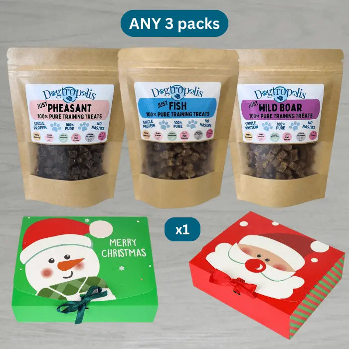 Any 3 100% Pure Training Treats + Festive Box