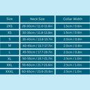 Truelove AirMesh Dog Collar Size Chart