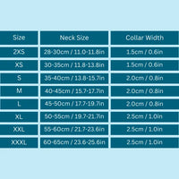 Truelove AirMesh Dog Collar Size Chart