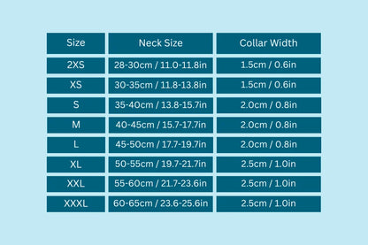 Truelove AirMesh Collar - Size Guide